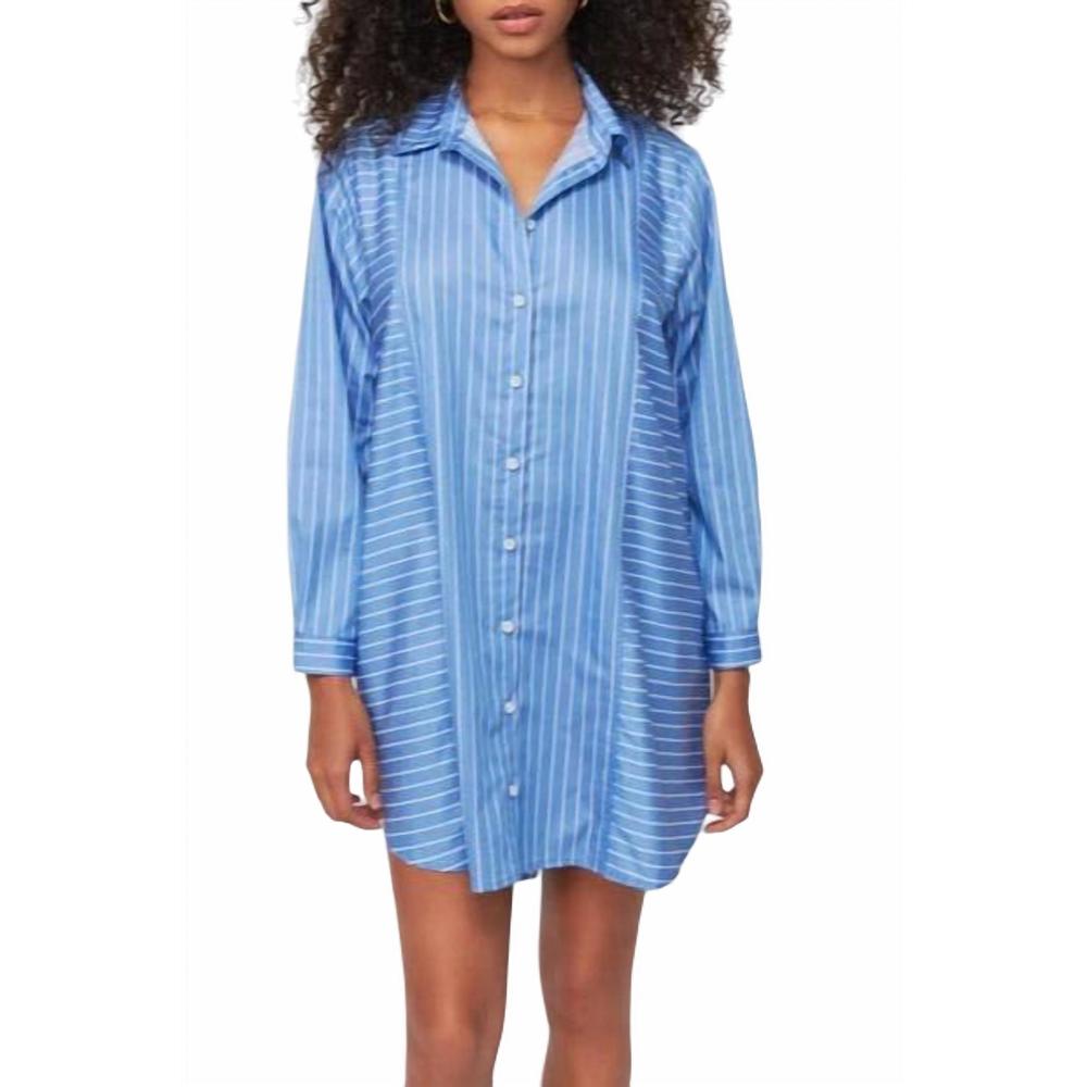 Nation LTD Blue Striped Mini Dress